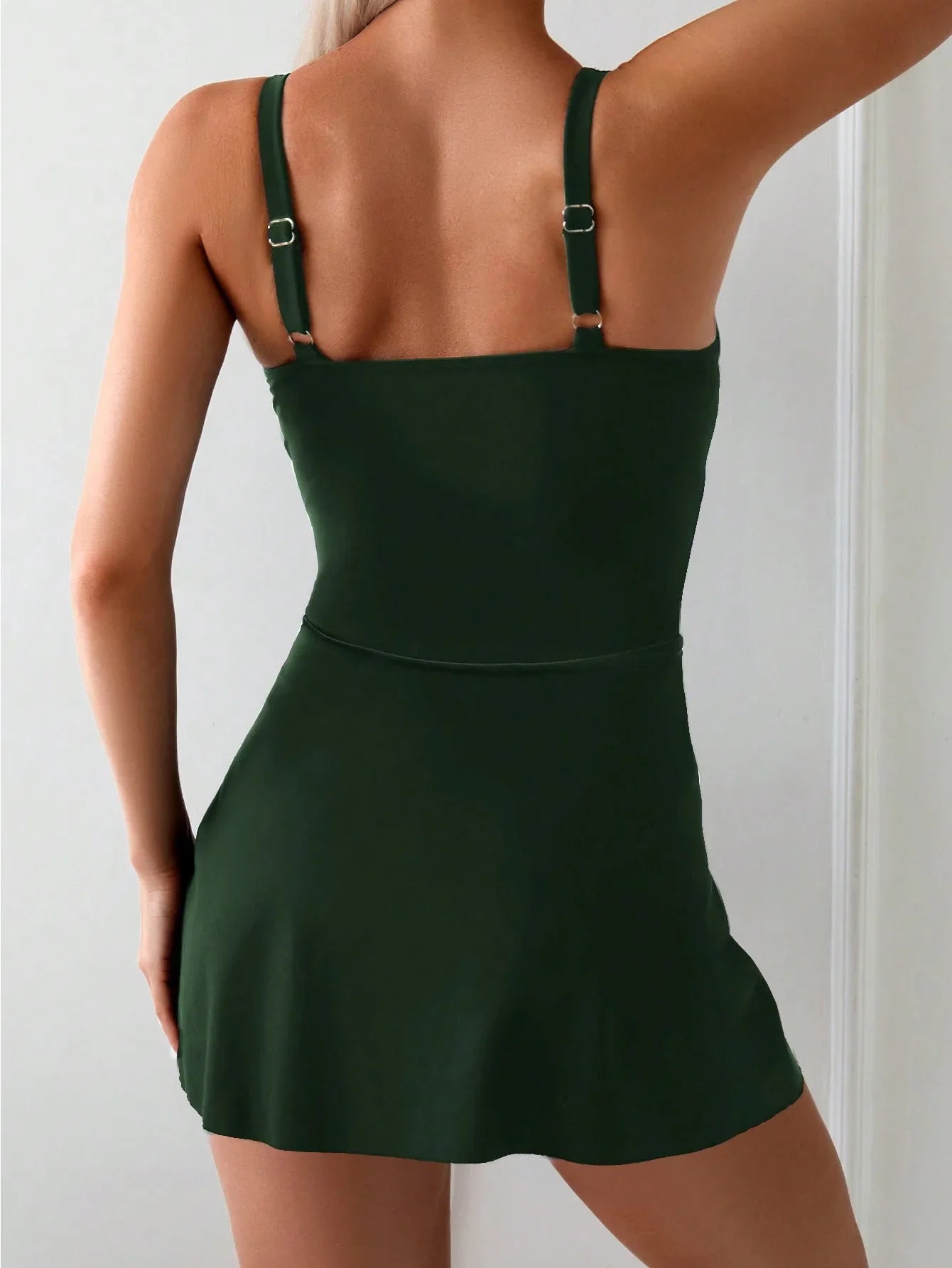 COVE Wrap Swim Dress - Dark Green