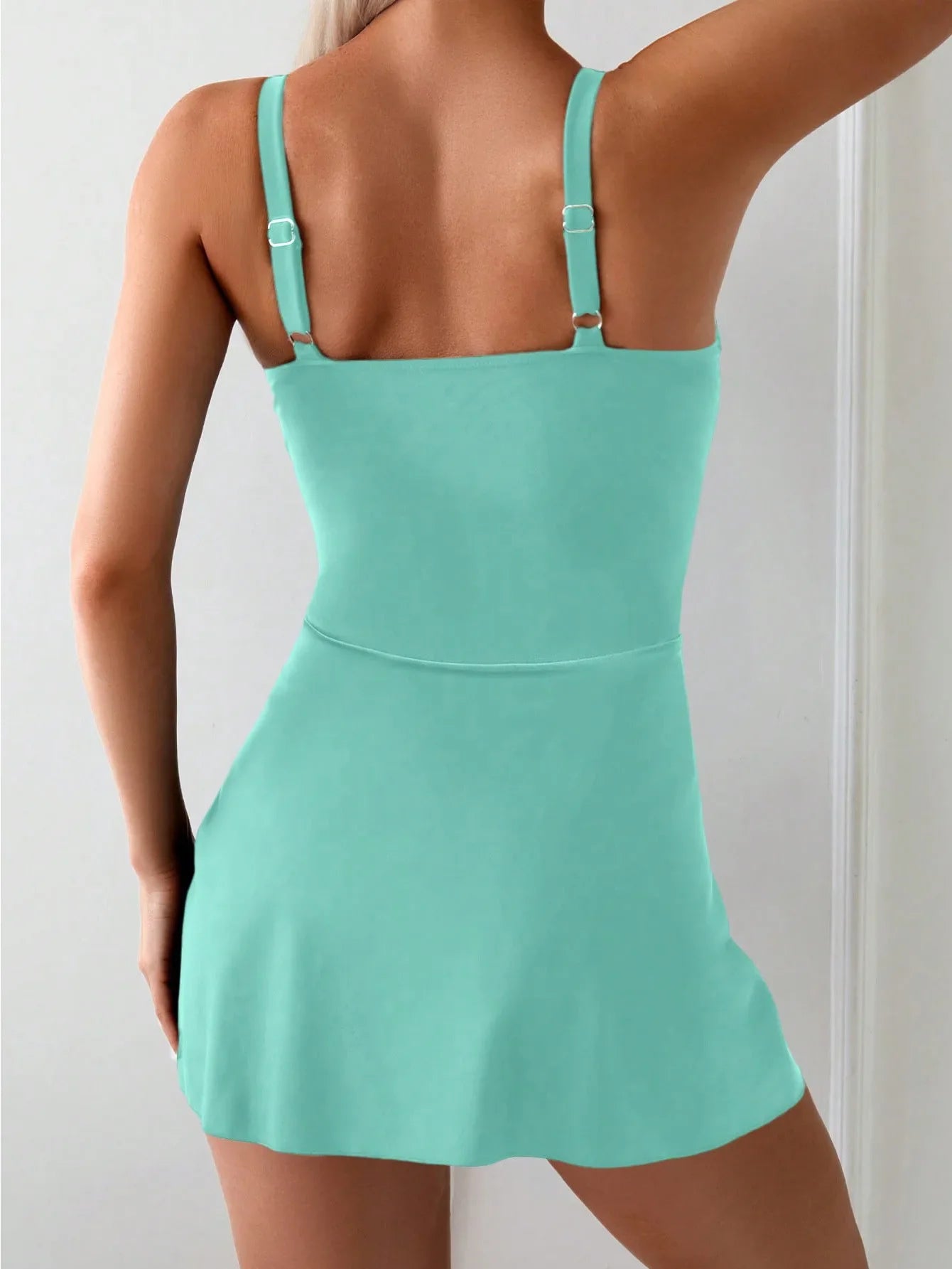 COVE Wrap Swim Dress - Lake Blue